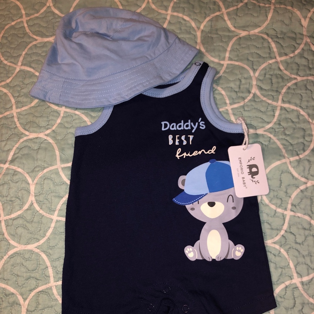 Emporio baby size 0-3m outfit with hat